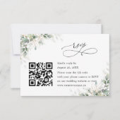 Eukalyptus Hochzeitswebsite QR-Code RSVP Karte (Vorderseite)