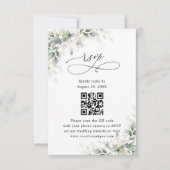 Eukalyptus Hochzeitswebsite QR-Code RSVP Karte (Vorderseite)