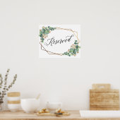 Eukalyptus-Hochzeitszeichen für Goldrahmen Poster (Küche)