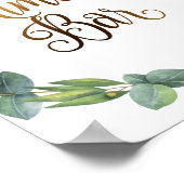 Eukalyptus-Hochzeitzeichen für Mimosa-Bar Poster (Ecke)