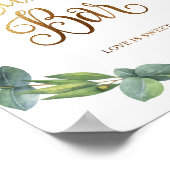 Eukalyptus-Hochzeitzeichen für Süßigkeiten und Bar Poster (Ecke)
