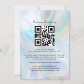 Eukalyptus Holographic QR Code Wedding Einladung (Rückseite)