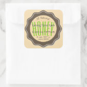 Eukalyptus Honey Jar Labels Quadratischer Aufkleber (Tasche)