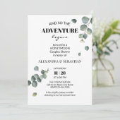 Eukalyptus Honeymoon Dusche Einladung (Stehend Vorderseite)