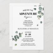 Eukalyptus Honeymoon Dusche Einladung (Vorne/Hinten)