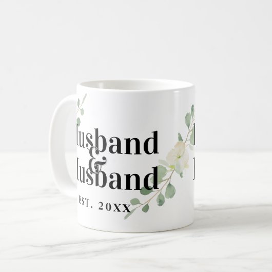 Eukalyptus Husband & Husband Gay Marriage Kaffeetasse (Vorderseite Links)