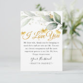 Eukalyptus I Liebe Sie Jubiläumskarte für die Ehef Dankeskarte (Stehend Vorderseite)