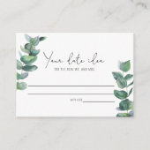 Eukalyptus - Ideen für die Datumsnacht \ Datum jar Begleitkarte (Vorderseite)