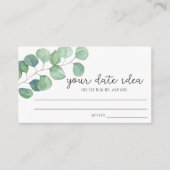 Eukalyptus - Ideen für die Datumsnacht \ Datum jar Begleitkarte (Vorderseite)