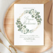 Eukalyptus-Imitate Goldwahnhochzeit Einladung