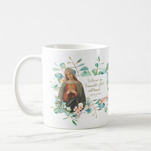 Eukalyptus-Immakulat Herz Mary Kaffeetasse (Links)