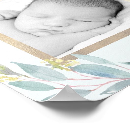 Eukalyptus in Aquarellfarbe, ich bin ein Kind Gott Poster (Ecke)