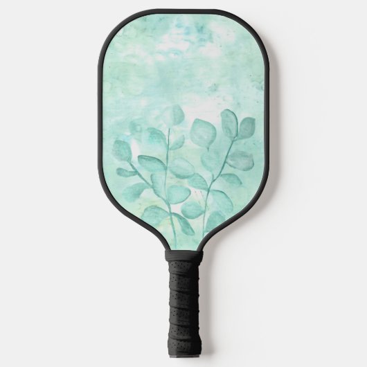 Eukalyptus in Aquarellfarbe in weichen Grüntönen Pickleball Schläger (Vorderseite)