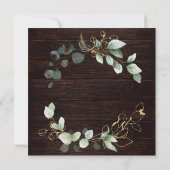 Eukalyptus in Aquarellfarbe und Goldrahmen Sweet 1 Einladung (Rückseite)