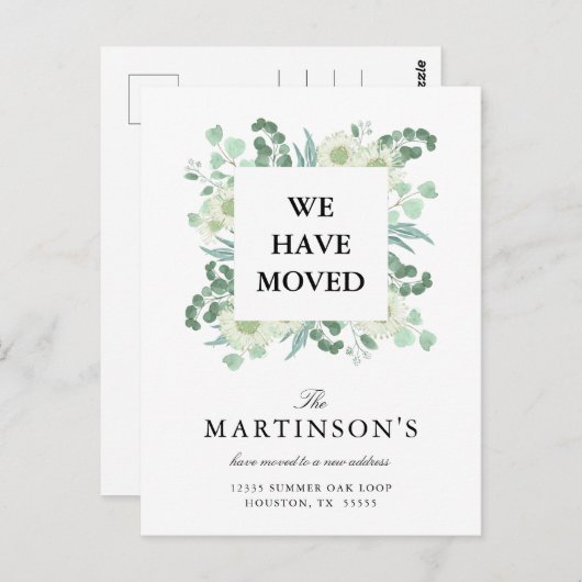 Eukalyptus in Aquarellfarbe Wir haben eine neue Ad Postkarte (Vorne/Hinten)