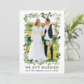 Eukalyptus in Aquarellfarbe Wir haben Verheiratete Ankündigung (Stehend Vorderseite)