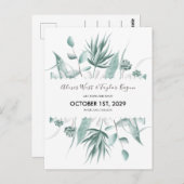 Eukalyptus in Aquarellfarben und Sukkulatur Save t Postkarte (Vorne/Hinten)