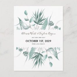 Eukalyptus in Aquarellfarben und Sukkulatur Save t Postkarte