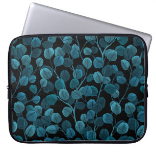 Eukalyptus in blau laptopschutzhülle