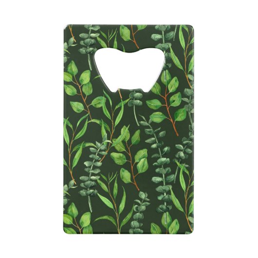 Eukalyptus in dunkelgrün geldbeutel flaschenöffner (Vorderseite)