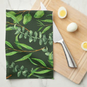 Eukalyptus in dunkelgrün geschirrtuch (Viertel Falte)