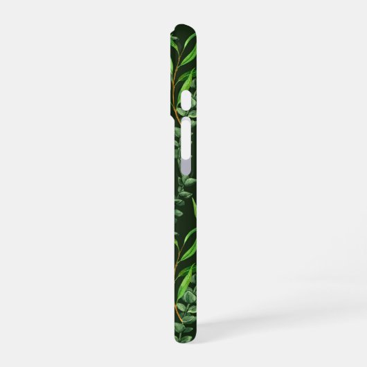 Eukalyptus in dunkelgrün iPhone 16 hülle (Linke Seite)
