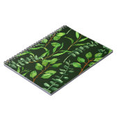 Eukalyptus in dunkelgrün notizblock (Linke Seite)