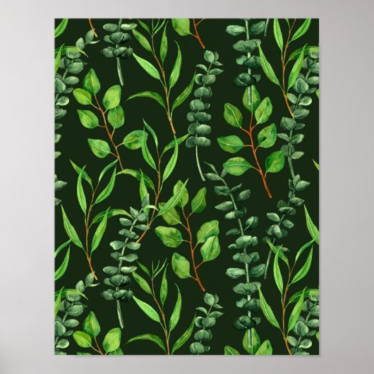 Eukalyptus in dunkelgrün poster (Vorne)