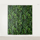 Eukalyptus in dunkelgrün wandteppich (Vorderseite)