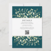 Eukalyptus in einer Aquamarinen Hochzeit Einladung (Rückseite)