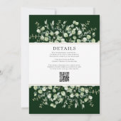 Eukalyptus in einer dunkelgrünen Hochzeit Einladung (Rückseite)