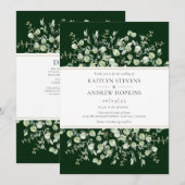 Eukalyptus in einer dunkelgrünen Hochzeit Einladung (Vorne/Hinten)