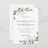 Eukalyptus in einer Hochzeit Einladung (Vorne/Hinten)