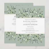 Eukalyptus in einer Phase grüne Hochzeit Einladung (Vorne/Hinten)
