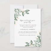 Eukalyptus in Love Memory Foto Beerdigung Dankeskarte (Vorderseite)