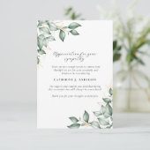 Eukalyptus in Love Memory Foto Beerdigung Dankeskarte (Stehend Vorderseite)