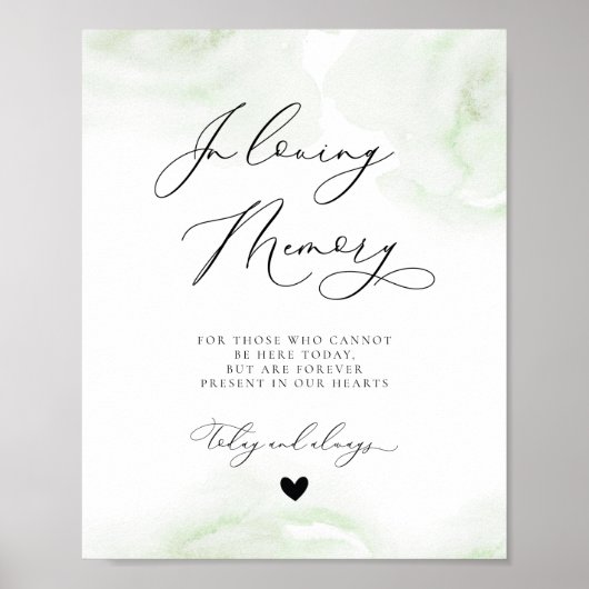 Eukalyptus in Love Memory Wedding Memorial-Zeichen Poster (Vorne)