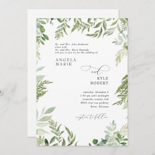 Eukalyptus in moderner Wasserfarbe - beide Sets de Einladung