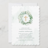 Eukalyptus in rustikaler Wasserfarbe mit grünen |  Einladung (Vorderseite)