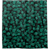 Eukalyptus in schwarz duschvorhang (Vorderseite)