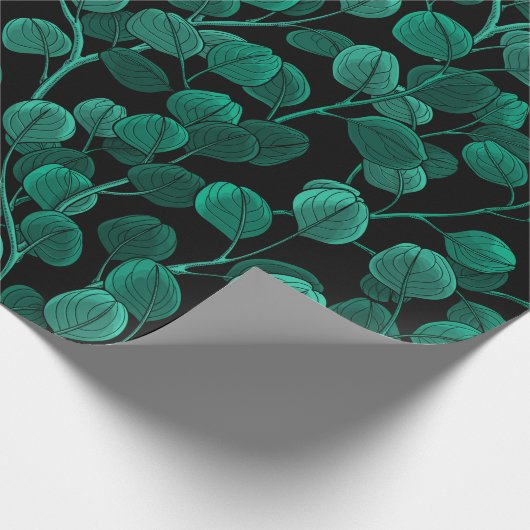 Eukalyptus in schwarz geschenkpapier (Ecke)