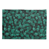 Eukalyptus in schwarz kissenbezug (Rückseite)