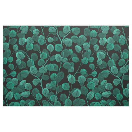 Eukalyptus in schwarz stoff (Fat Quarter (45,7 x 55,9 cm))
