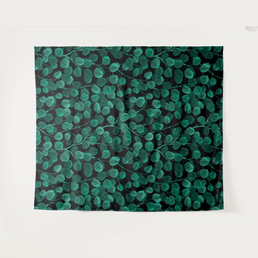 Eukalyptus in schwarz wandteppich (Vorderseite (Horizontal))