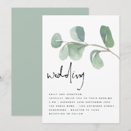 Eukalyptus informelles Skript Hochzeit Einladung