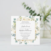 Eukalyptus Ivory White Floral Wedding Einladung (Stehend Vorderseite)
