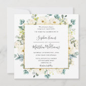 Eukalyptus Ivory White Floral Wedding Einladung (Vorderseite)