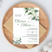 Eukalyptus-Jasmin-Botanische Hochzeitseinladung