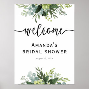 Eukalyptus-Junggesellinnenabschied-Willkommensschi Poster