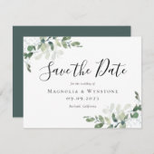 Eukalyptus-Kalligrafie Save the Date (Vorne/Hinten)